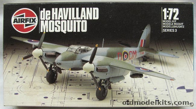 Airfix 1/72 Mosquito Mk.II / VI / XVII - RAF 23rd Sq (MkII) - RAF 248/254 Sq (Mk.XVIII) - RAAF Australia 1 Sq (Mk. VI), 9 03019 plastic model kit